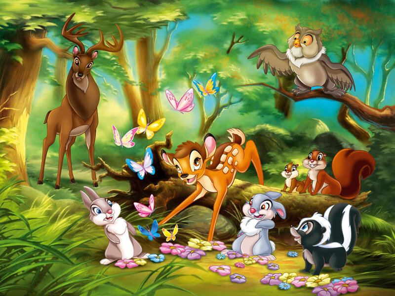 Bambi and Forest Animals — Green, Peaceful