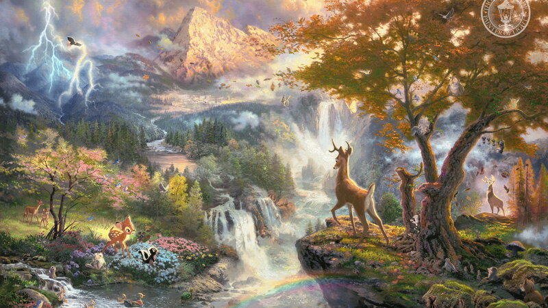 Bambi and Forest Animals — Green