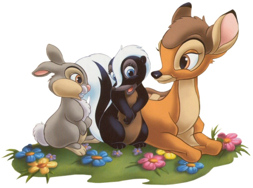 Bambi and friends in a meadow