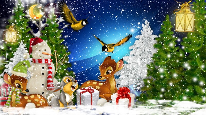 Bambi and Friends in Snow