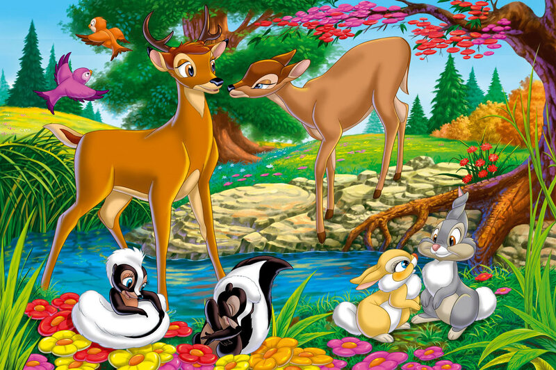 Bambi and friends in the forest
