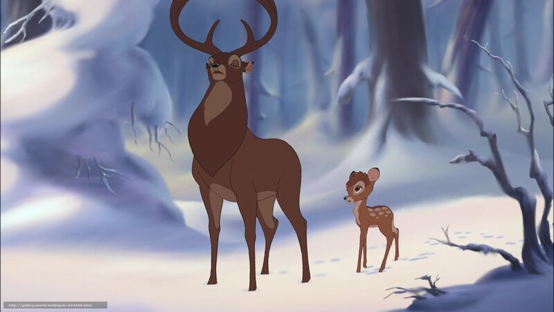 Bambi and his father in winter