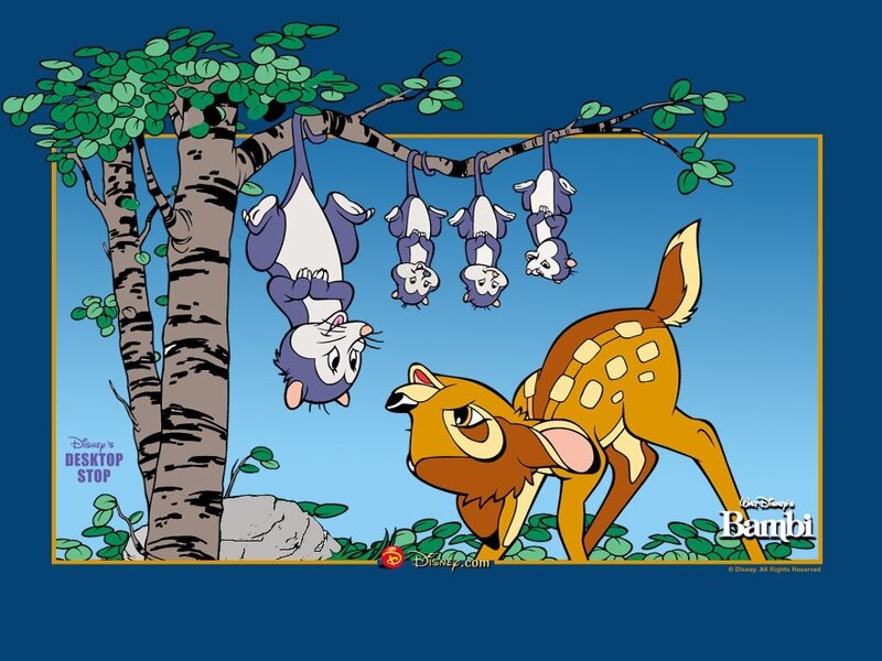 Bambi and the hanging opossums