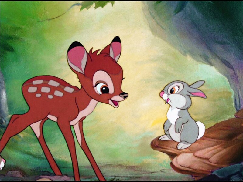 Bambi and Thumper in Forest