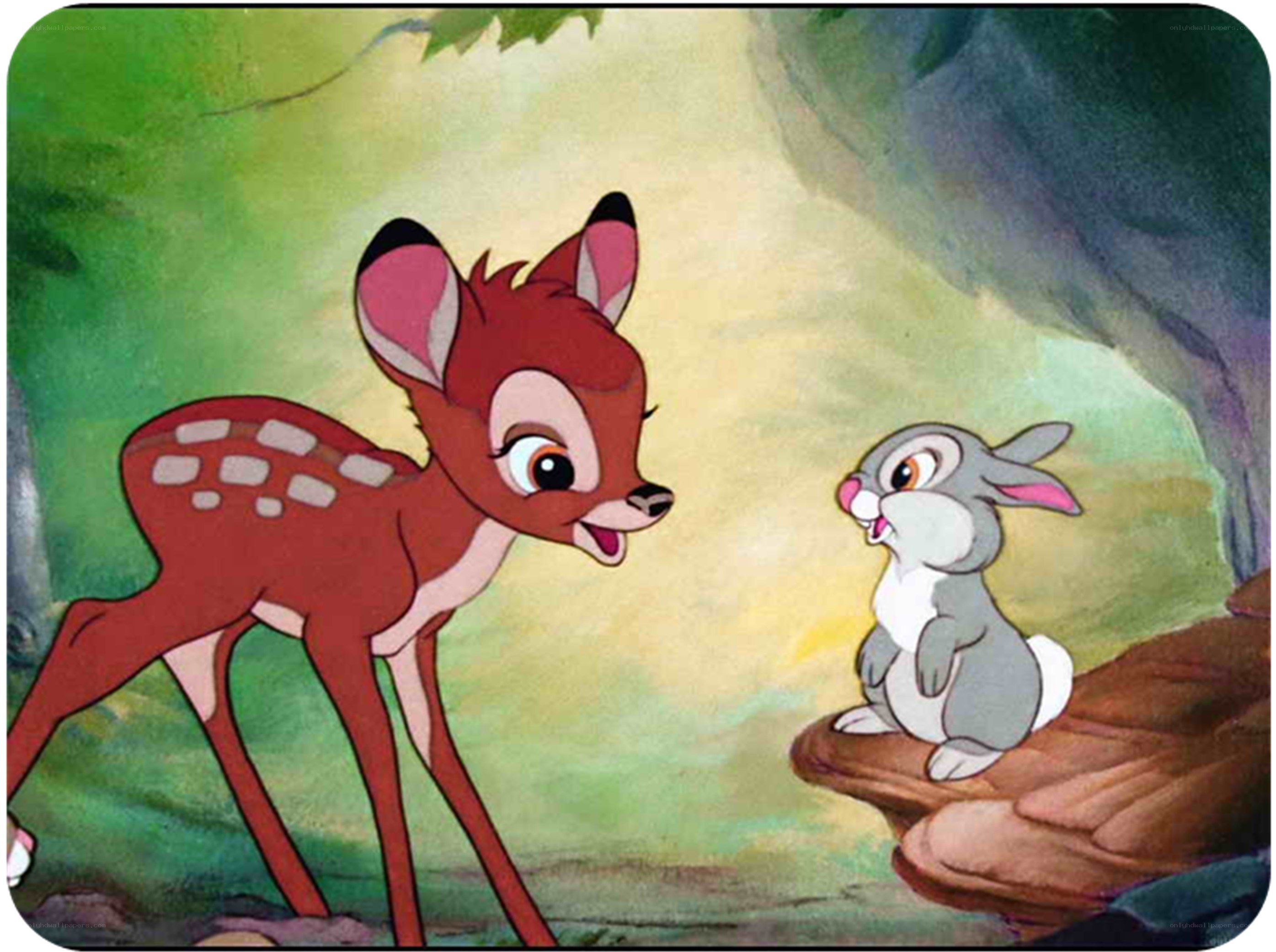 Bambi and Thumper in the forest