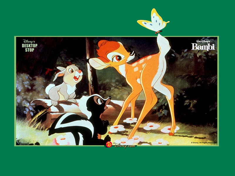Bambi with Friends — Green, Playful