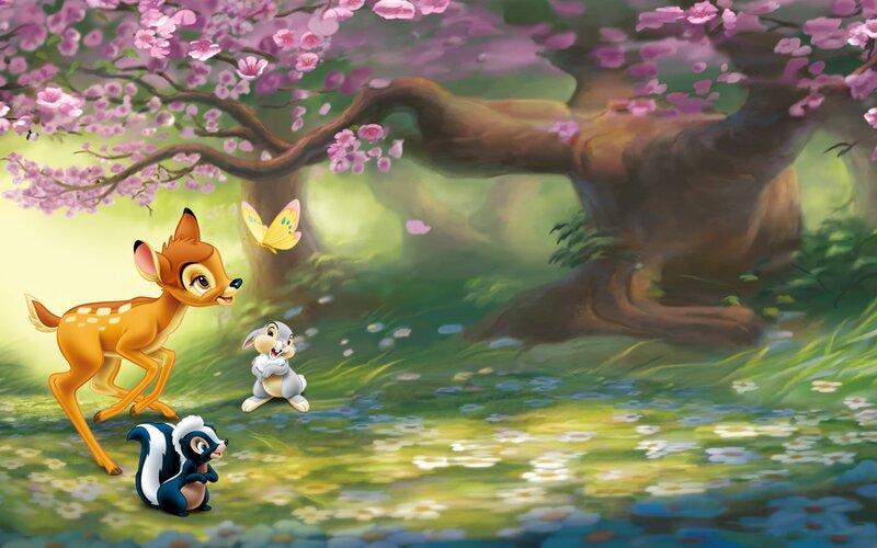 Bambi with Friends in Forest