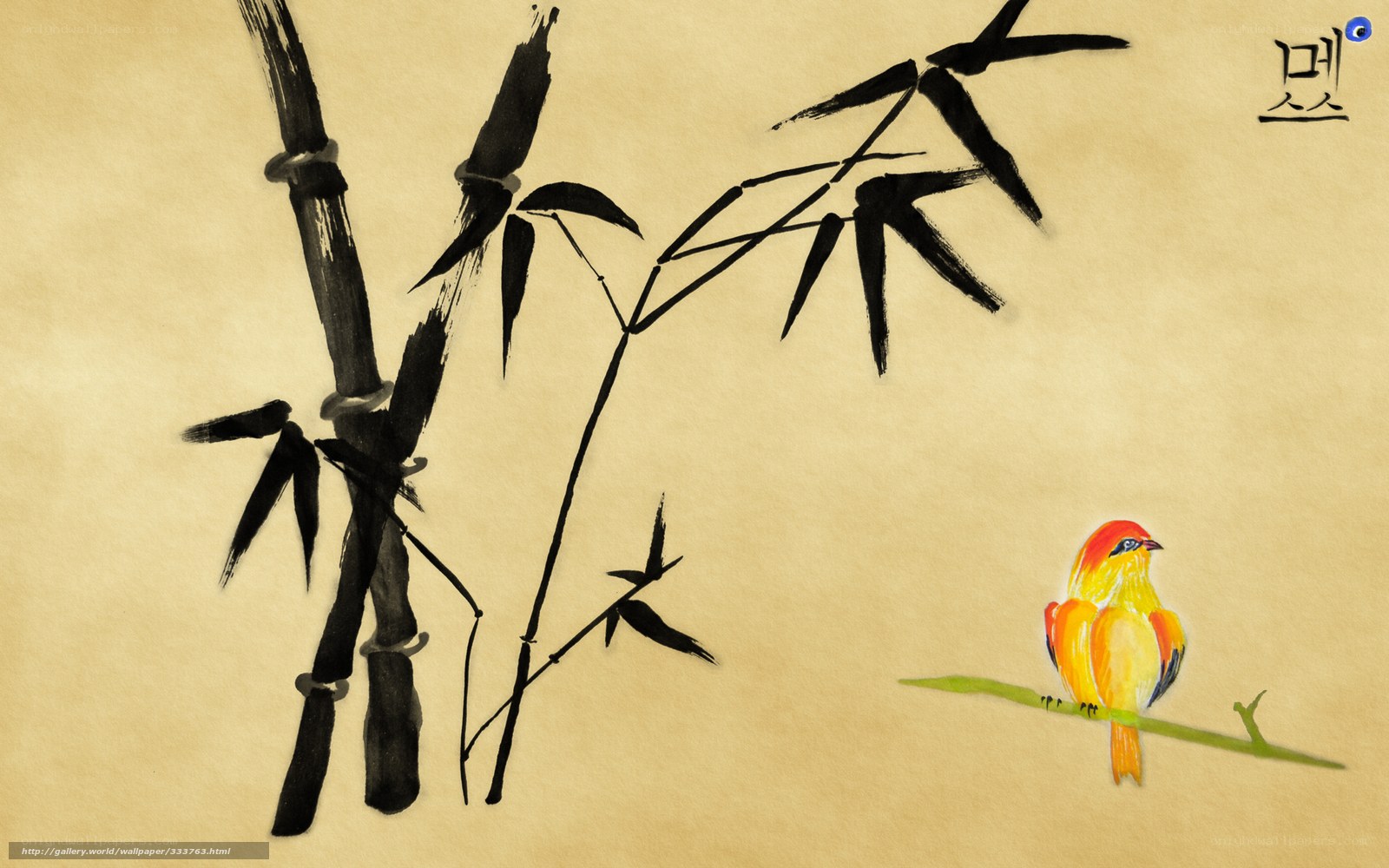 Bamboo and bird painting