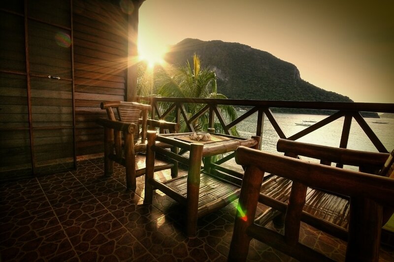 Bamboo Balcony at Sunset