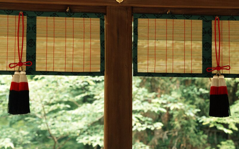 Bamboo blinds with tassels