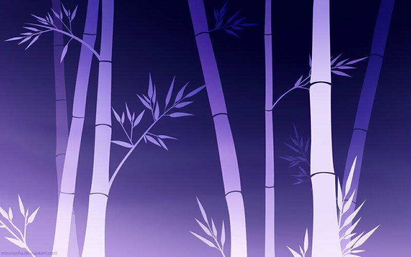 Bamboo Forest at Night — Purple