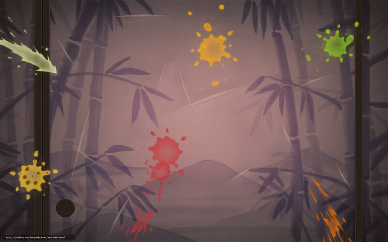 Bamboo forest with paint splatters