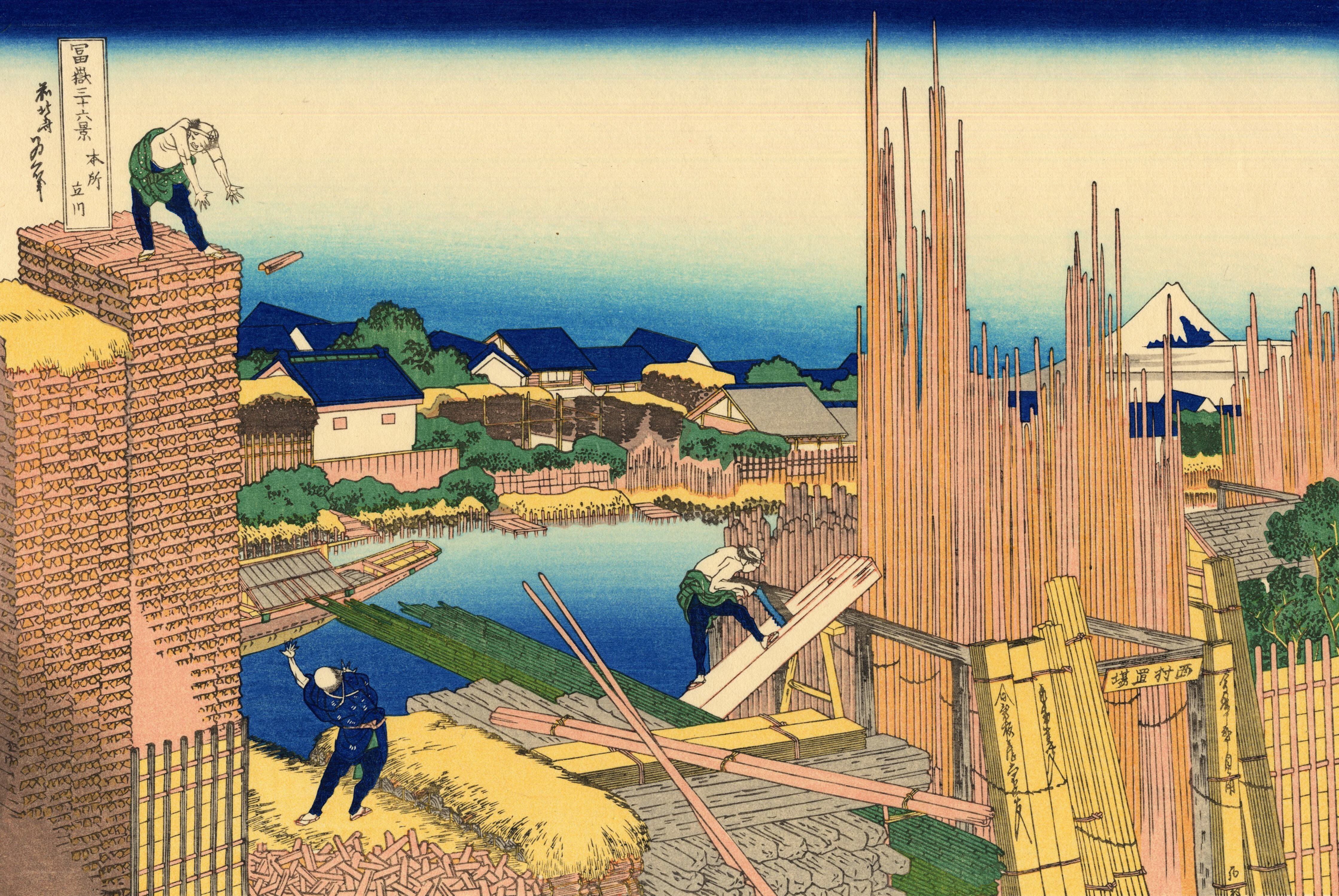 Bamboo Harvesting Scene