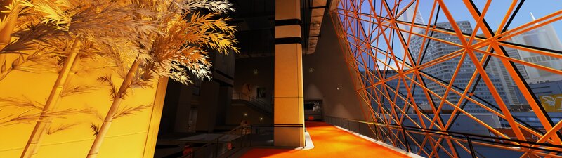 Bamboo Plants in Corridor