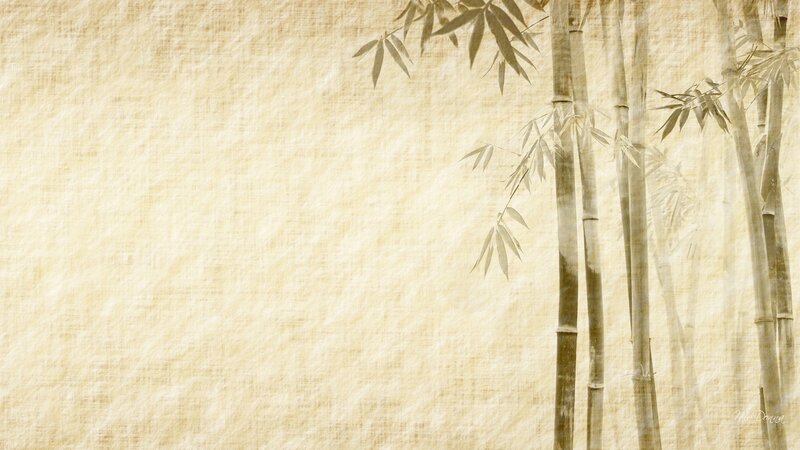Bamboo Stalks and Leaves — Beige