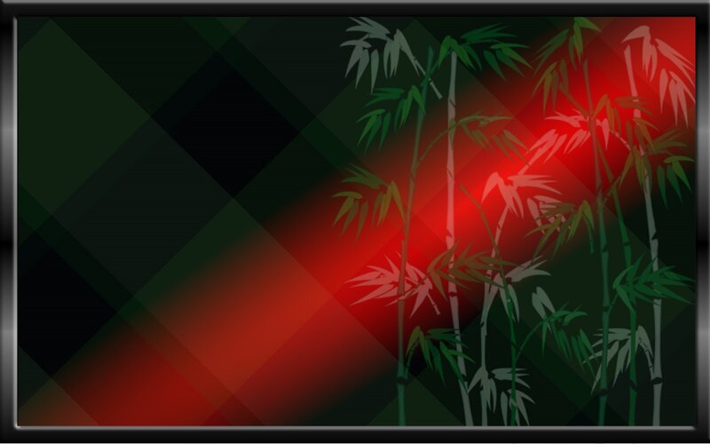Bamboo Stalks and Leaves — Red