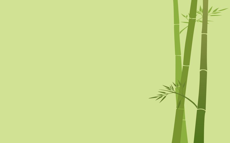Bamboo Stalks on Green
