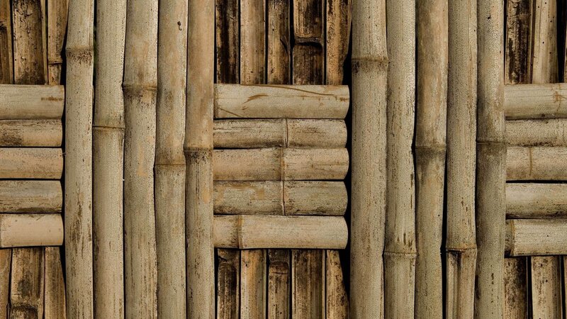 Bamboo Wall Texture — Brown, Natural, Photograph