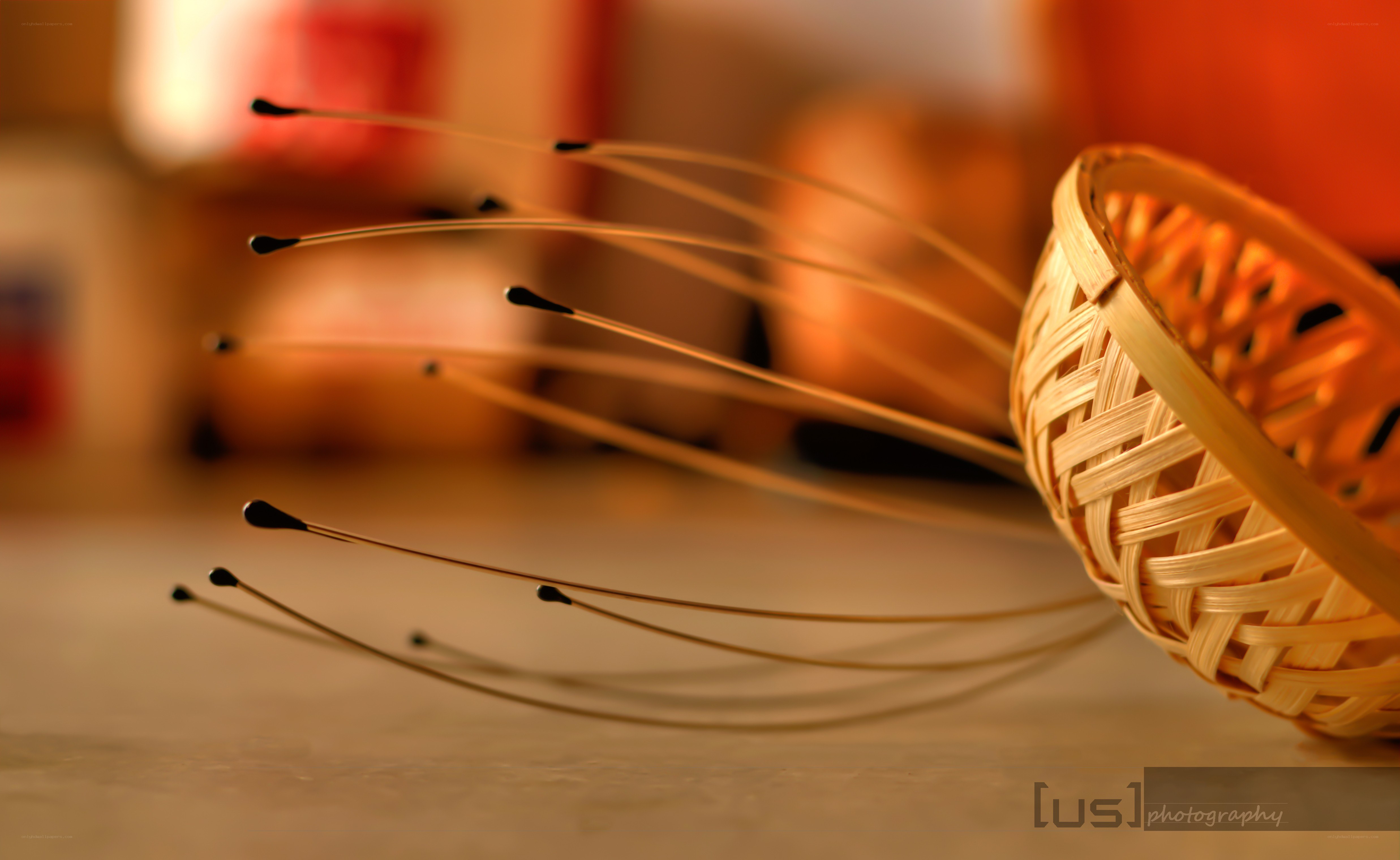 Bamboo whisk and basket