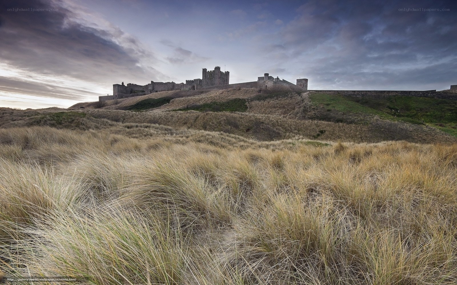 Bamburgh Castle at dusk