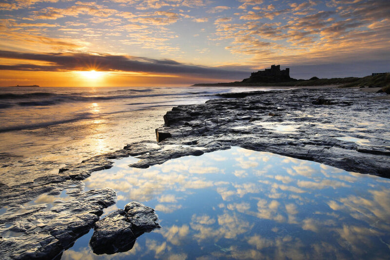 Bamburgh Castle at Sunrise — Blue