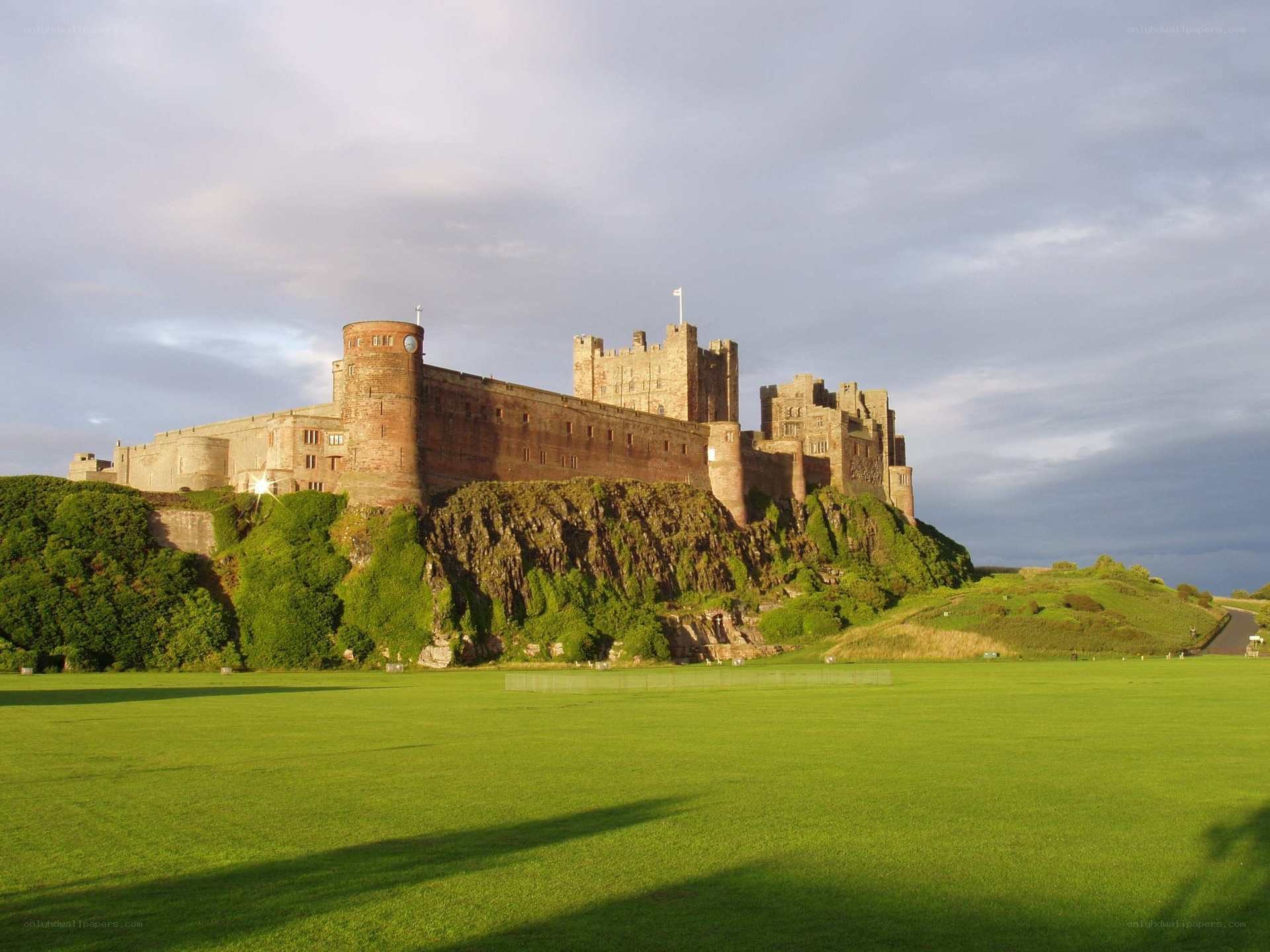Bamburgh Castle at sunset