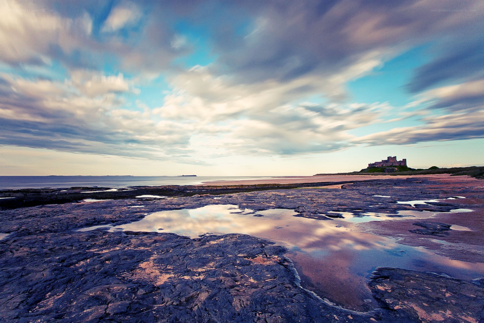 Bamburgh Castle at sunset