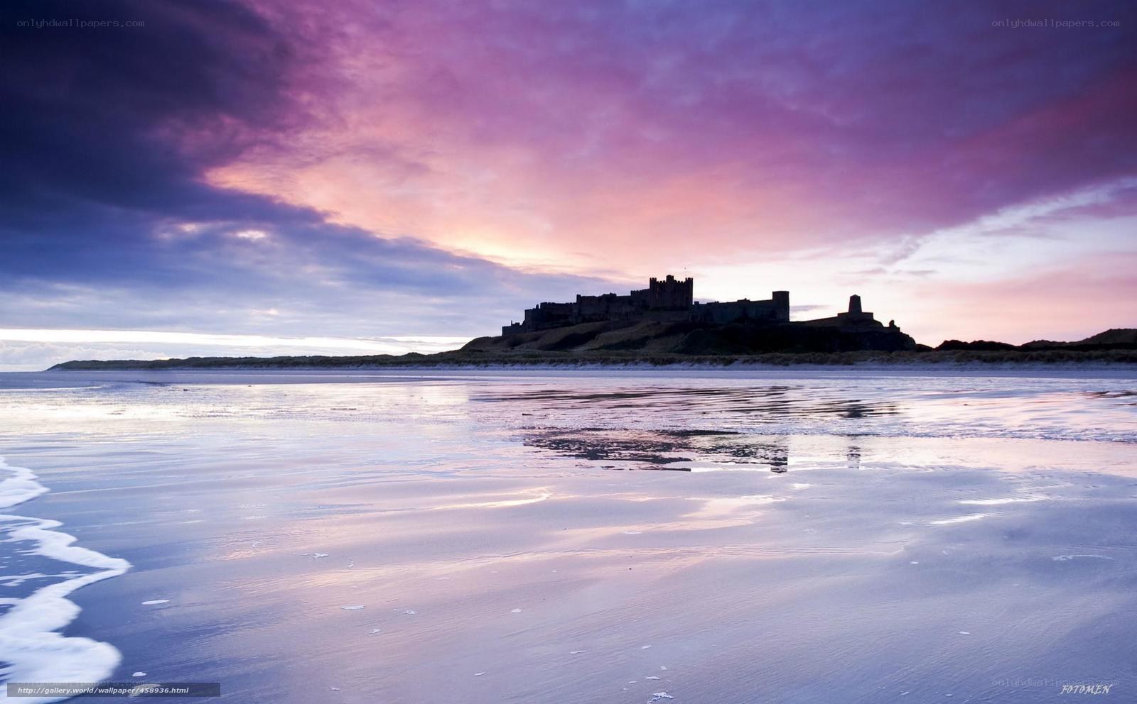 Bamburgh Castle at sunset