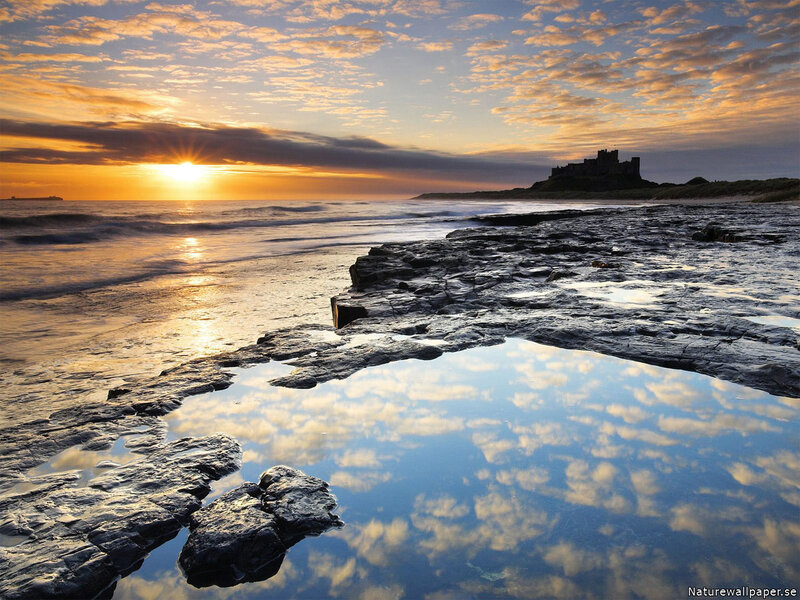 Bamburgh Castle at Sunset — Blue