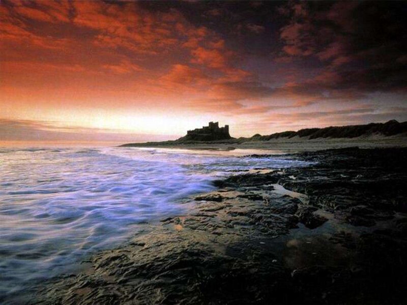 Bamburgh Castle at Sunset — Red