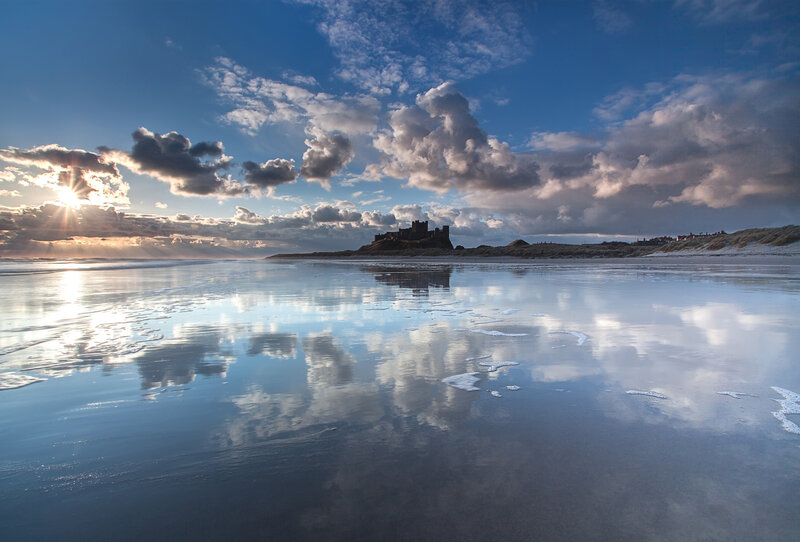 Bamburgh Castle — Blue, Dramatic, Sunrise, Photograph