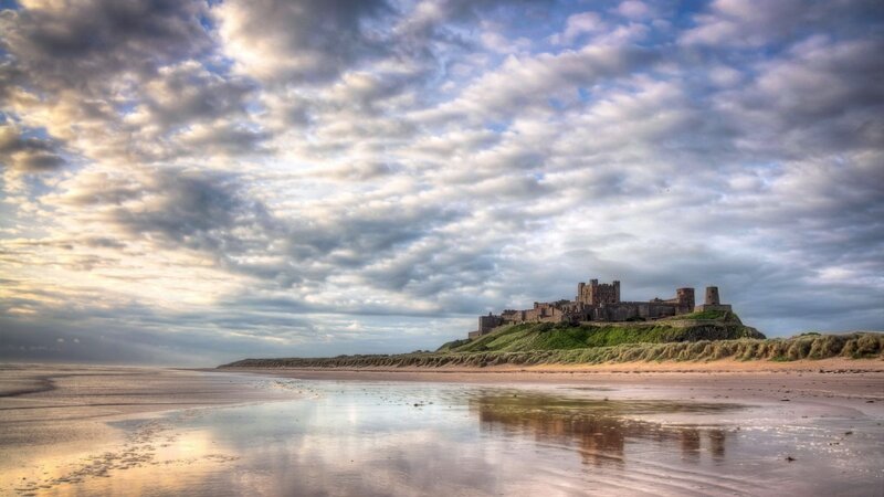 Bamburgh Castle — Blue, Dramatic, Sunset, Photograph