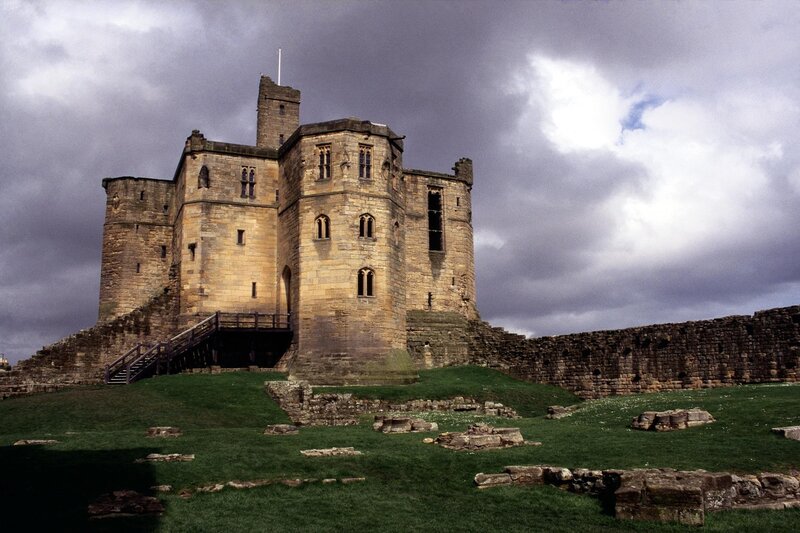 Bamburgh Castle — Gray, Dramatic, Photograph, Stone Walls