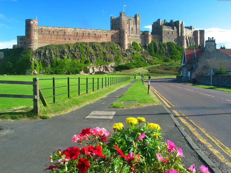 Bamburgh Castle on a sunny day