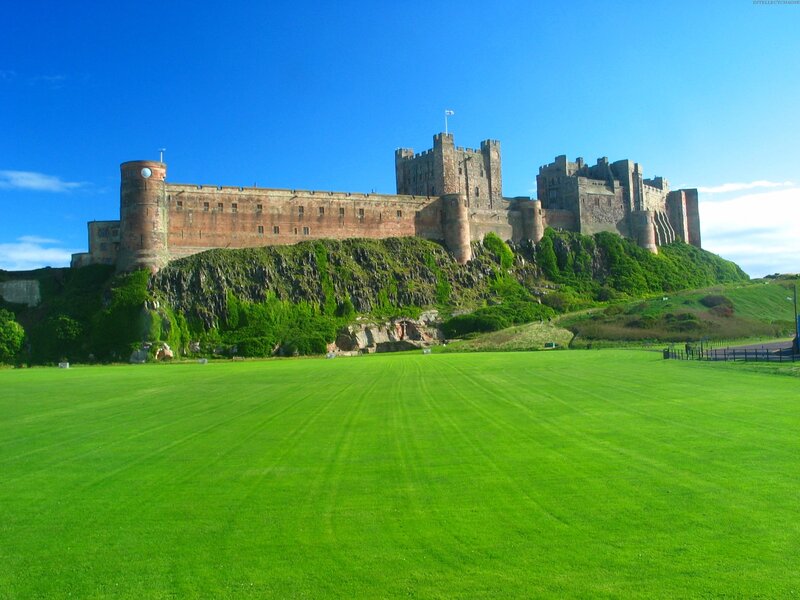 Bamburgh Castle on a sunny day