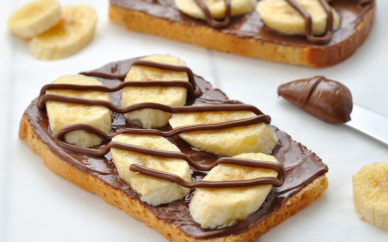Banana and Chocolate Toast — Brown, Appetizing