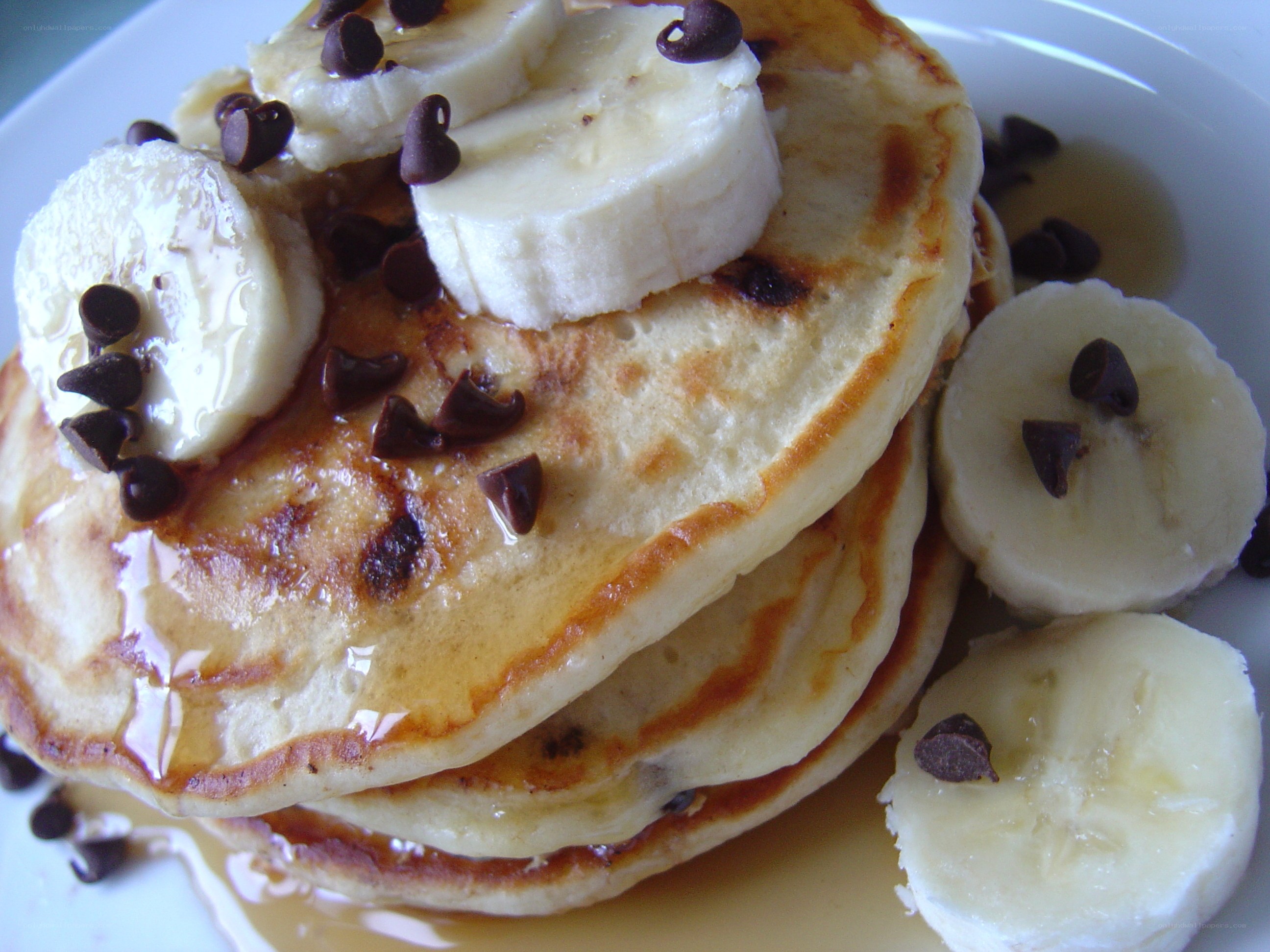 Banana chocolate chip pancakes