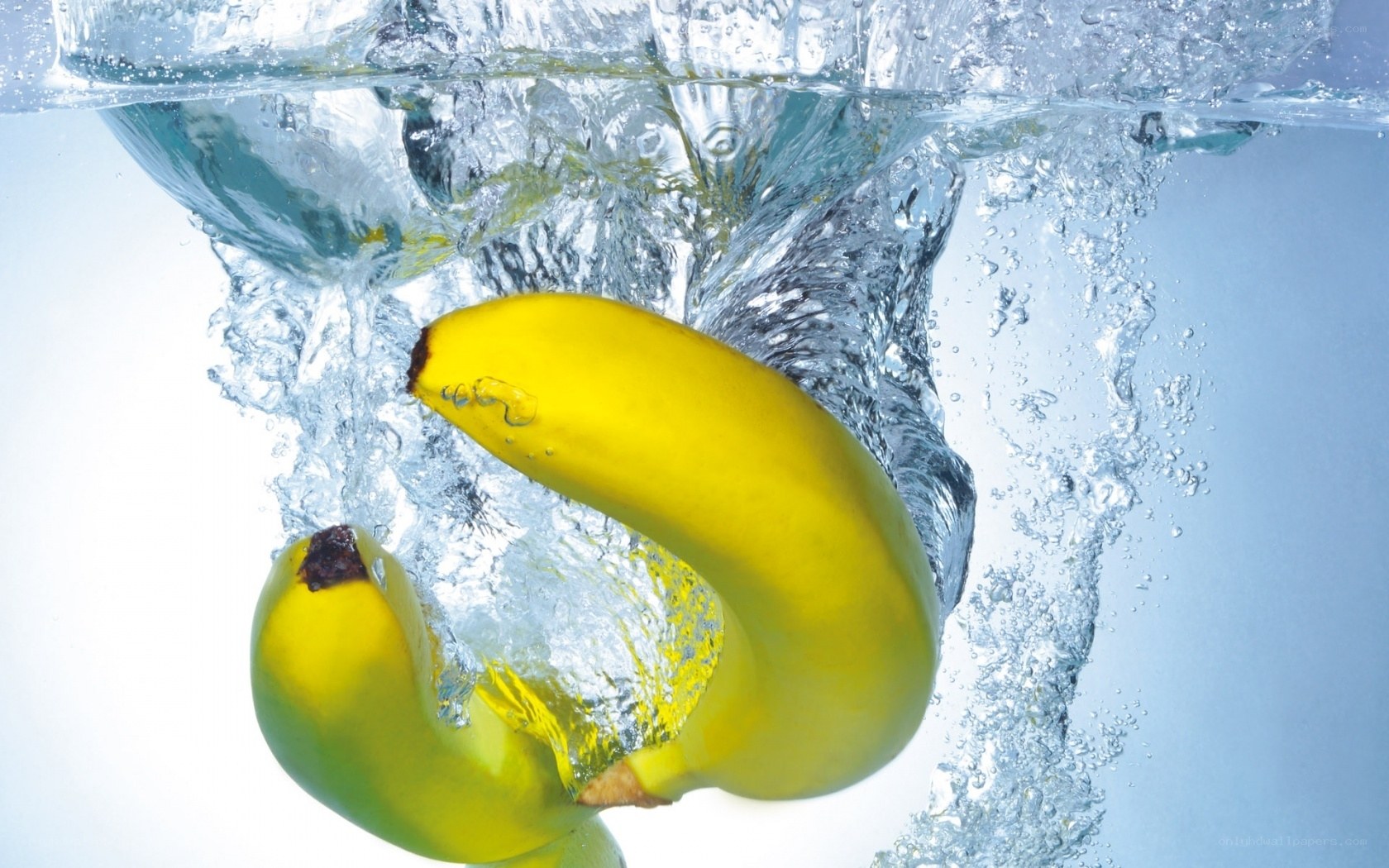 banana falling into water