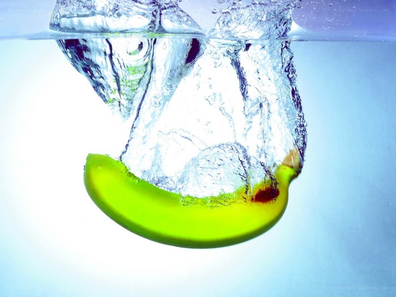 banana falling into water