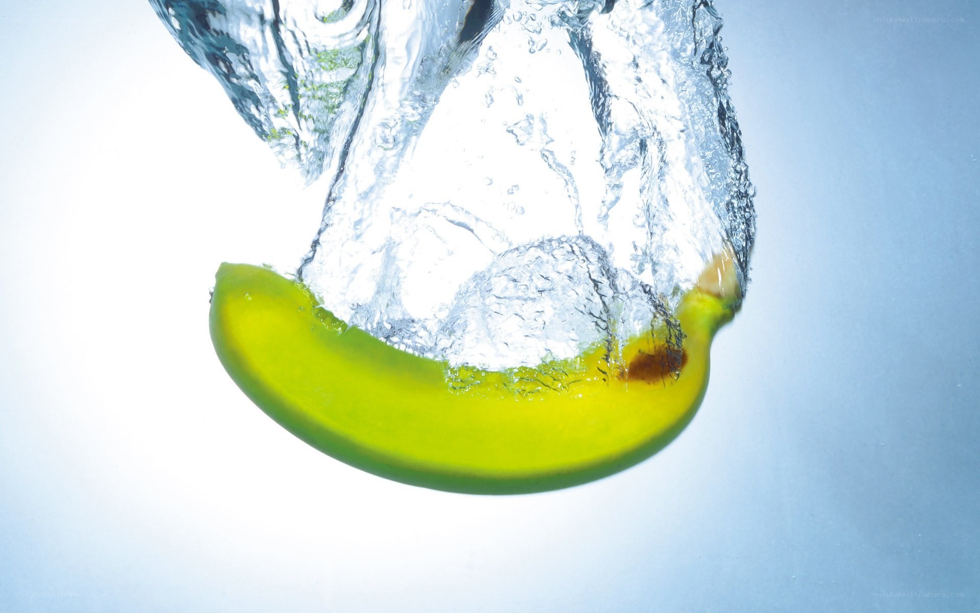 banana falling into water