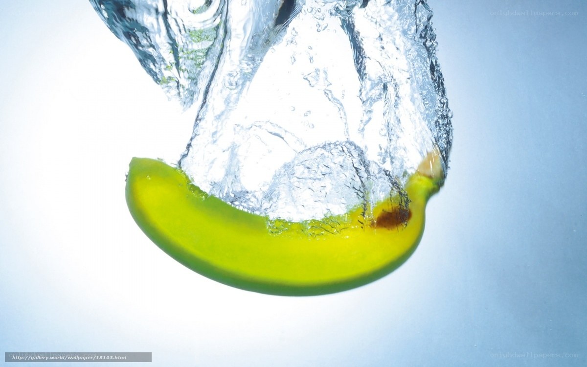 banana falling into water