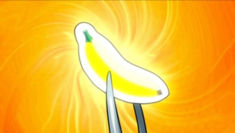 banana in a bright light