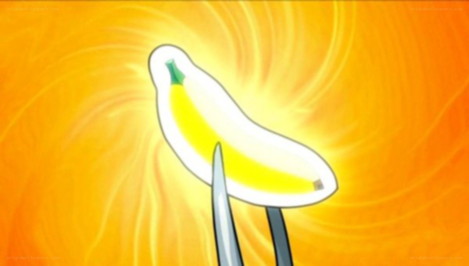 banana in a bright light