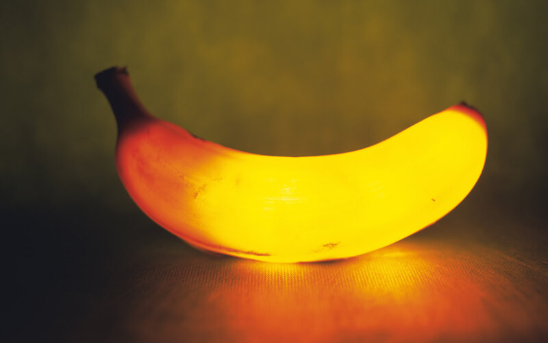 Banana on Dark Surface