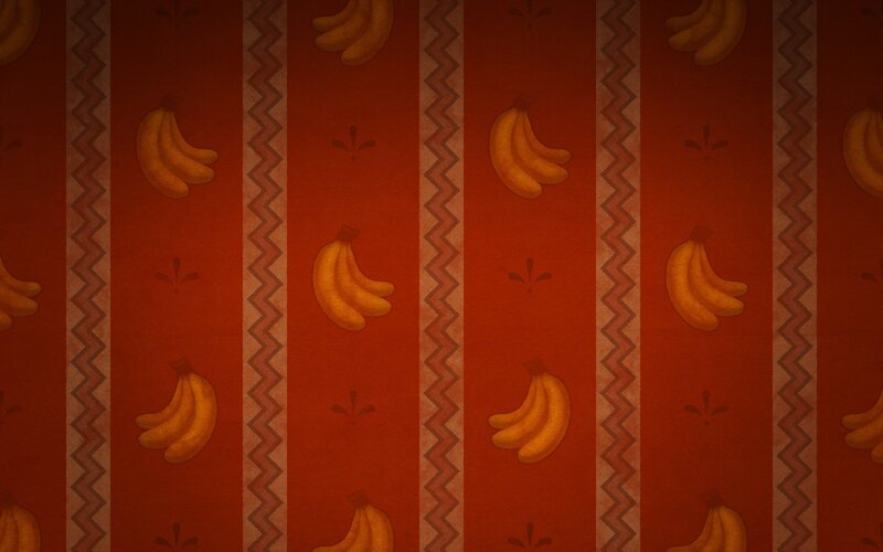 Banana Pattern Wallpaper — Red