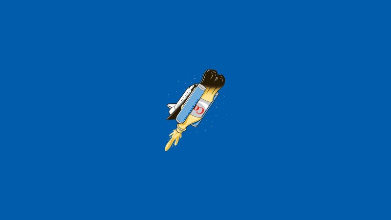 Banana Rocket in Space — Blue