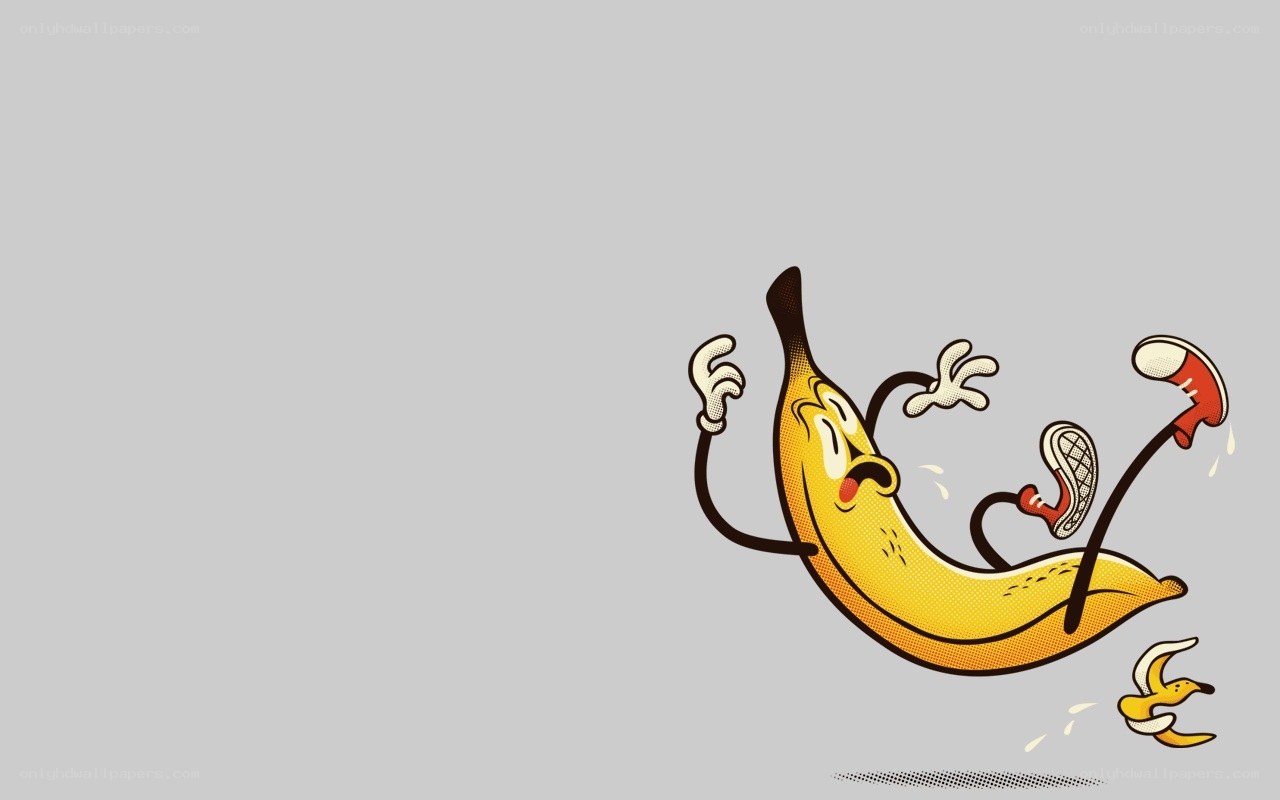 banana slipping on peel