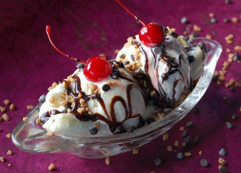 Banana Split Dessert — Purple, Appetizing