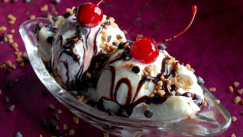 Banana Split Dessert — Purple, Indulgent