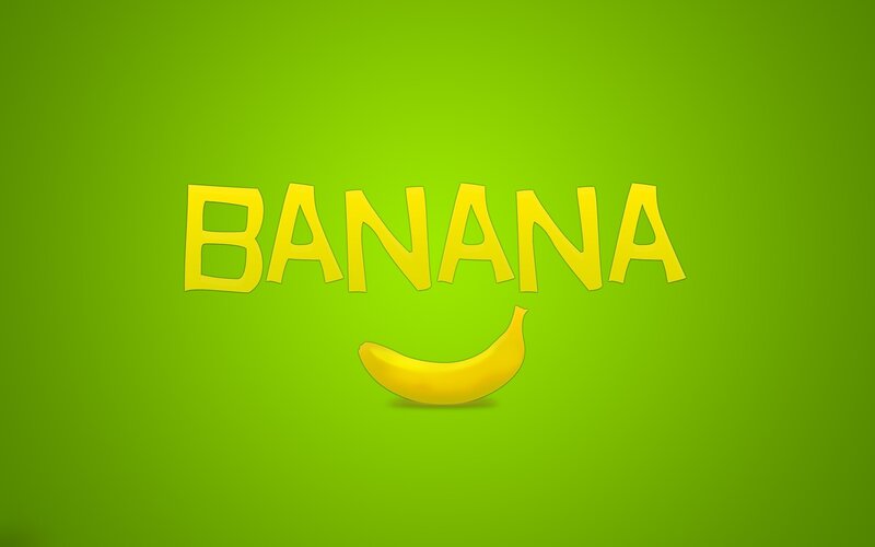 banana text with banana graphic